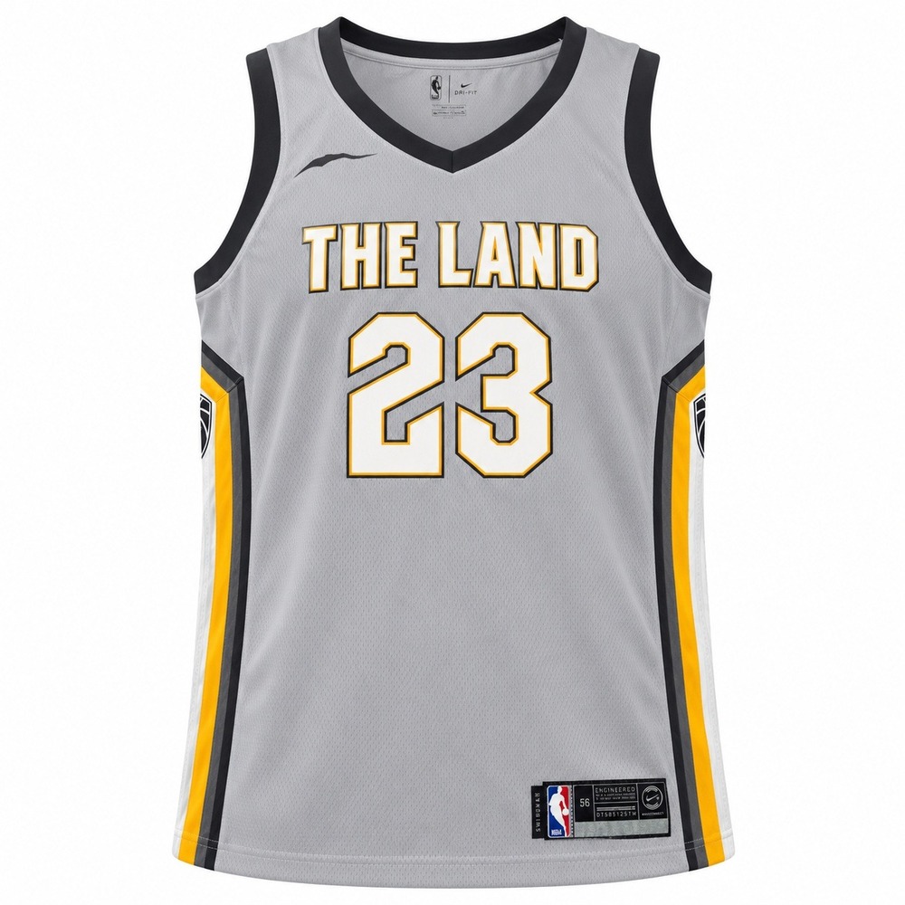 Nike LeBron James Cleveland Cavaliers Jersey Men 56 XXL Grey City Edition 23